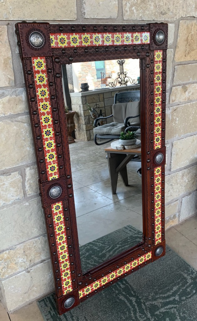 Wall/Floor Mirror with Talavera Tile 1