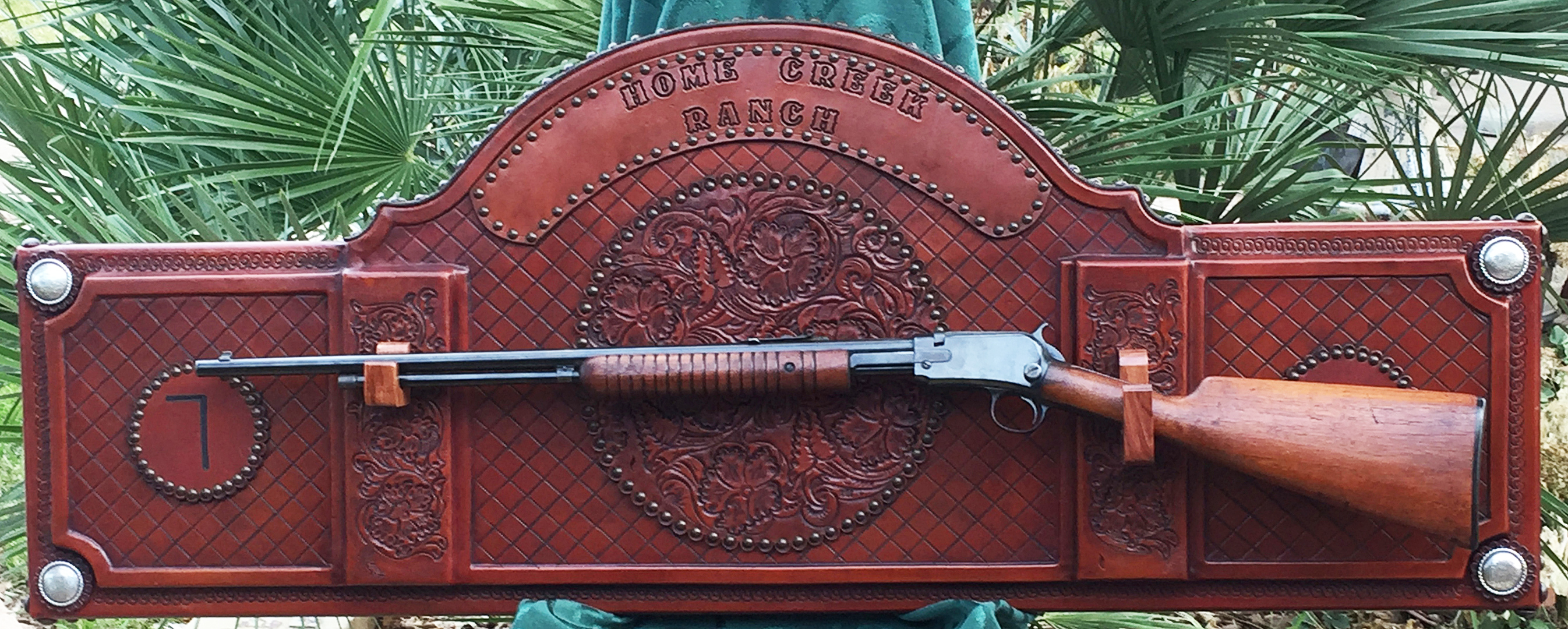 Gun Rack with Mesquite Wood Hangers 1