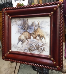 Leather Framed Western Art