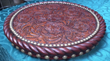 18" Leather Lazy Susan