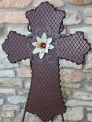 Leather Cross- White