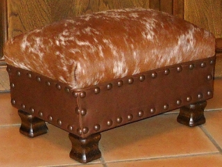 Cow Hide Footstool