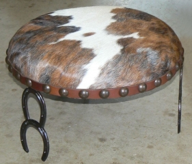 Cow Hide Footstool