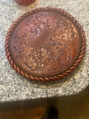 18" Lazy Susan - Oak Leaf Design